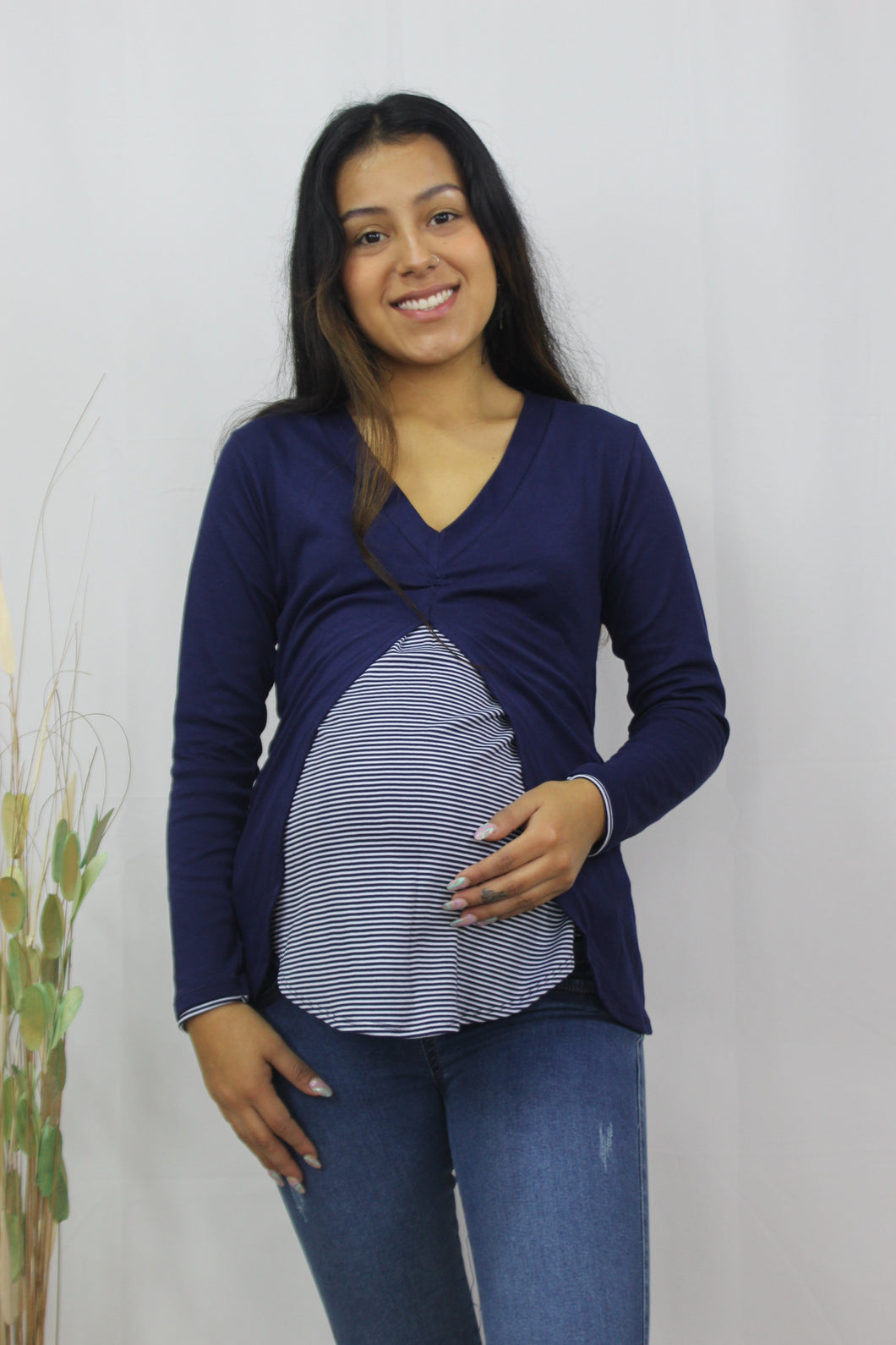 POLO MATERNIDAD LACTANCIA RAYAS