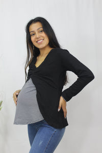 POLO MATERNIDAD LACTANCIA RAYAS
