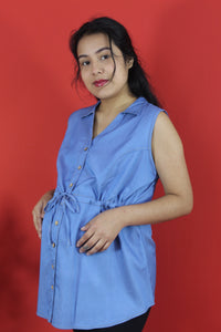 BLUSA MANGA CERO CUELLO CAMISERO